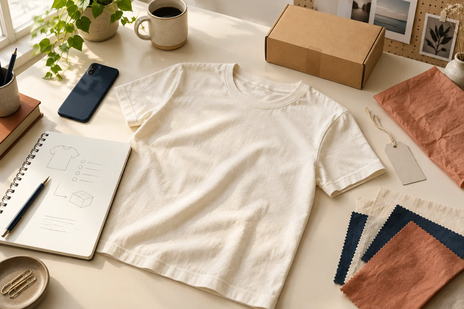 Tシャツ1枚の試作からブランド販売を準備するイメージ