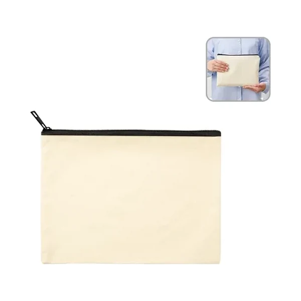 MARKLESS STYLE TR-0895 キャンバスフラットポーチ（L）　ナチュラルの商品画像