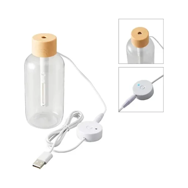 MARKLESS STYLE TS-1555 パーソナル加湿器 木目調クリアボトルタイプナチュラルウッドの商品画像