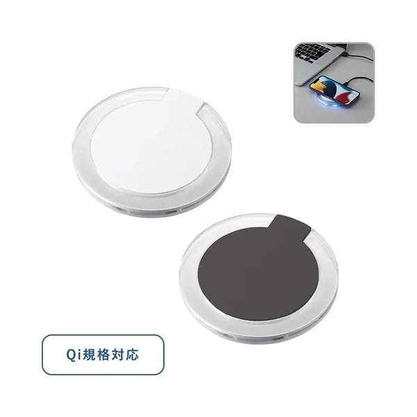 クリアワイヤレス充電器 ラウンド 5W