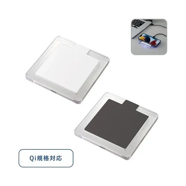 クリアワイヤレス充電器 スクエア 5W