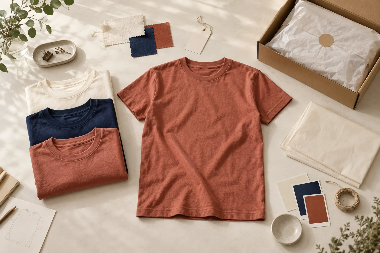 Tシャツを1枚の試作から小ロット製作へ進めるイメージ